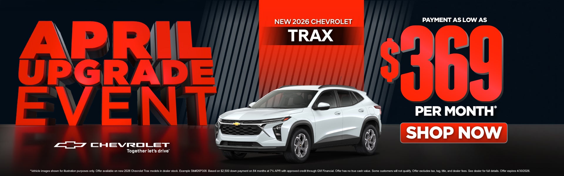 New 2026 Chevrolet Trax	Payments As Low As $369/Month*
