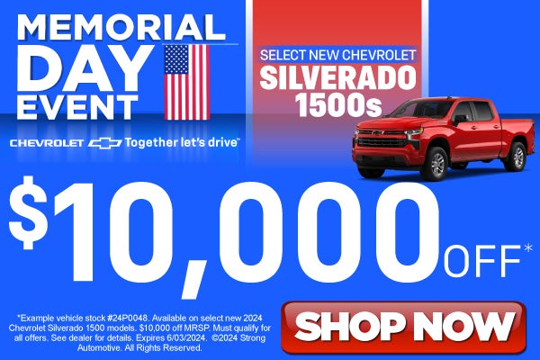 Select new Chevrolet Silverado 1500s 10,000 off | shop now