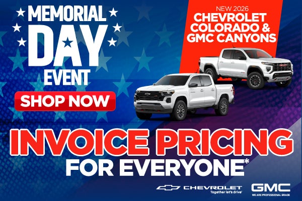 New 2026 Chevrolet Colorado and GMC Canyon	Invoice Pricing F