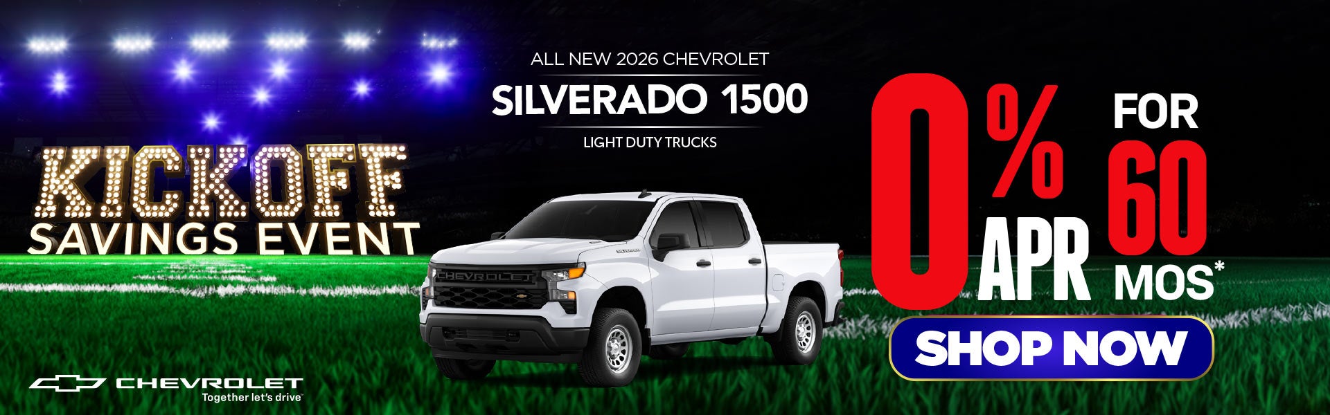 All New 2026 Chevrolet Silverado 1500 Light Duty Trucks	0% A