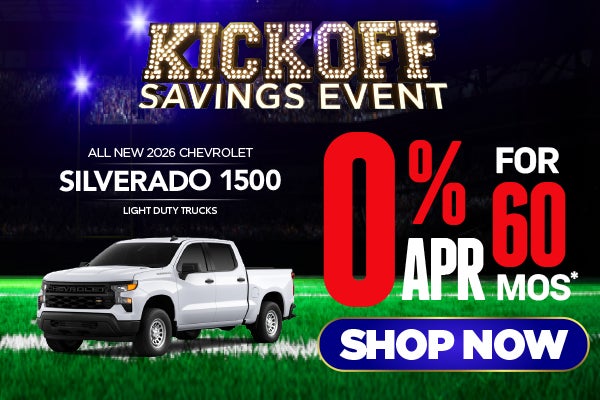 All New 2026 Chevrolet Silverado 1500 Light Duty Trucks	0% A